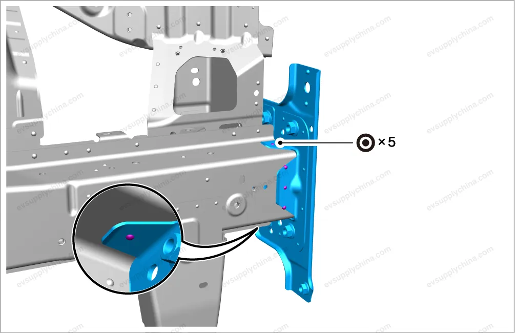 Upper front bumper mounting bracket — BYD BYD Atto 3 — OE 13496355-00, SC2E-2803115M