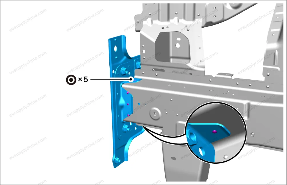 Upper front bumper mounting bracket — BYD BYD Atto 3 — OE 13496355-00, SC2E-2803115M