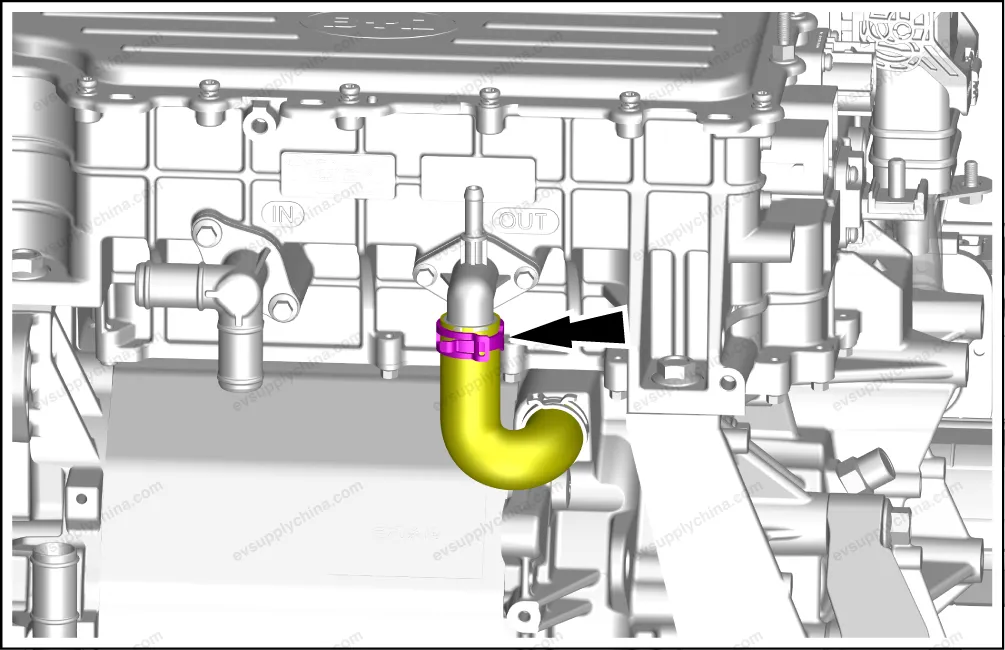 Water outlet pipe of the box — BYD BYD Atto 3 — OE 13515771-00, EM2E-2142516B