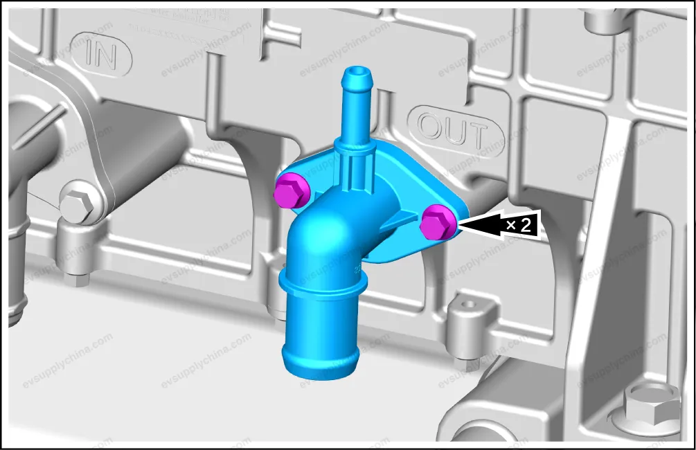 Water outlet pipe of the box — BYD BYD Atto 3 — OE 13515771-00, EM2E-2142516B