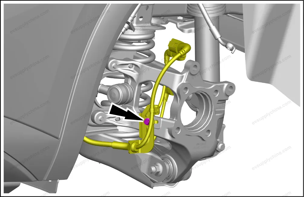 Left rear steering knuckle - after-sales package — BYD BYD Atto 3 — OE 14735238-00, SC2EM-2404101HW