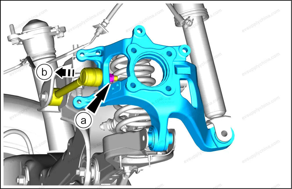 Left rear steering knuckle - after-sales package — BYD BYD Atto 3 — OE 14735238-00, SC2EM-2404101HW