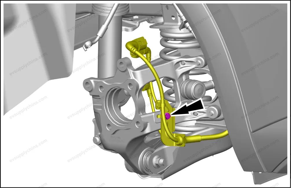 Left rear steering knuckle - after-sales package — BYD BYD Atto 3 — OE 14735238-00, SC2EM-2404101HW