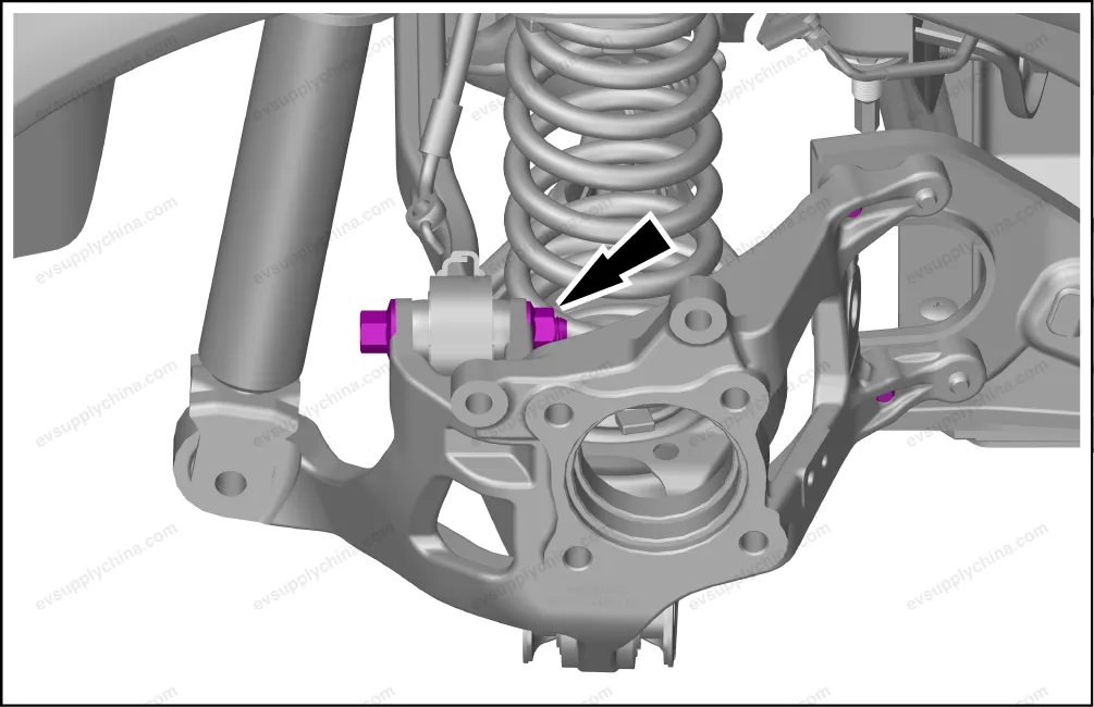 Left rear steering knuckle - after-sales package — BYD BYD Atto 3 — OE 14735238-00, SC2EM-2404101HW