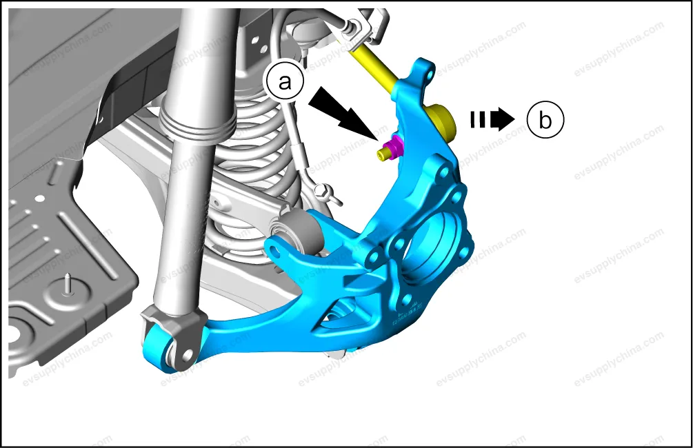 Left rear steering knuckle - after-sales package — BYD BYD Atto 3 — OE 14735238-00, SC2EM-2404101HW
