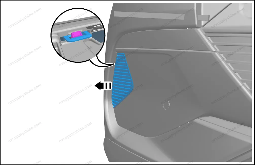 Rear bumper left trim piece — BYD BYD Atto 3 — OE 13161637-00, SC2E-2804117