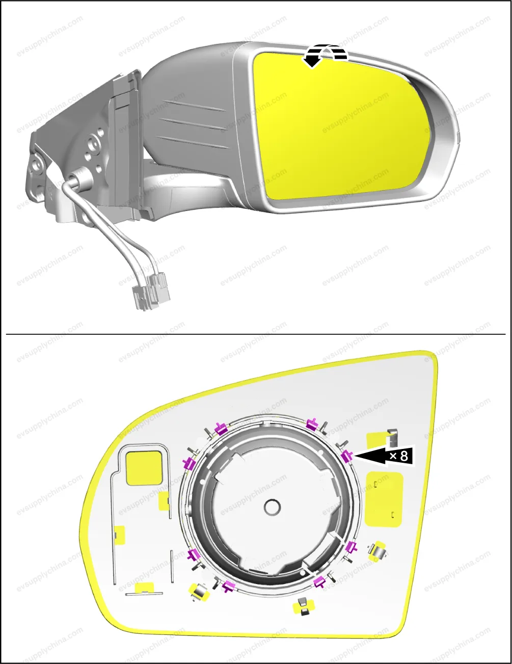 Right exterior rearview mirror assembly — BYD BYD Atto 3 — OE 16890830-00, SC2EM-8202109B-E3