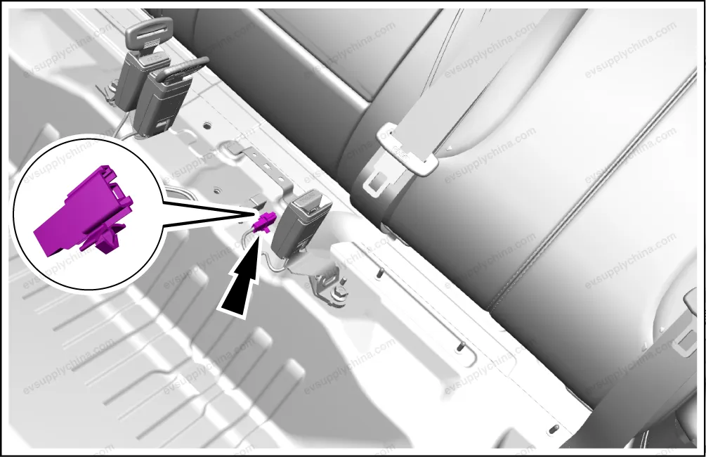 Left rear seat belt assembly — BYD BYD Atto 3 — OE 13465332-00, SC2EM-5812010