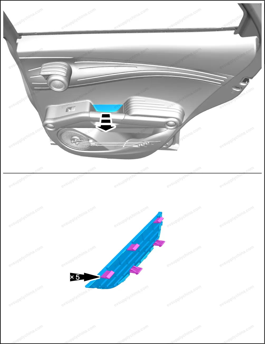 Right rear door outside handle assembly — BYD BYD Atto 3 — OE 13168425-00, SA3F-6205109D