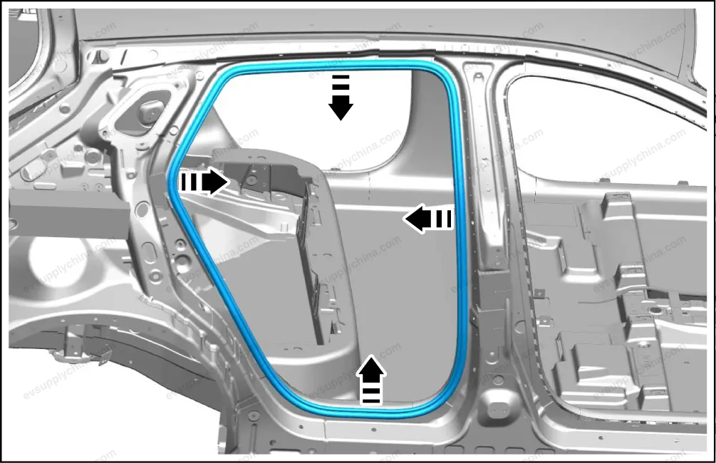 Strip penyegel kusen pintu belakang — BYD BYD Atto 3 — OE 13167812-00, SC2E-5407115
