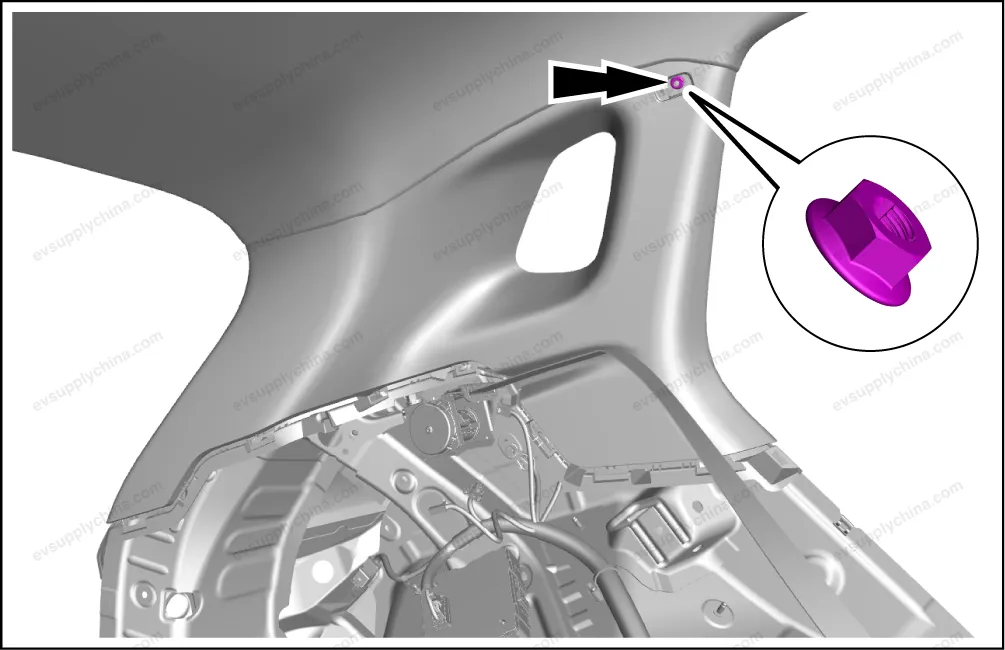 Left B-pillar upper guard plate assembly — BYD BYD Atto 3 — OE 13182864-00, SC2E-5402210A
