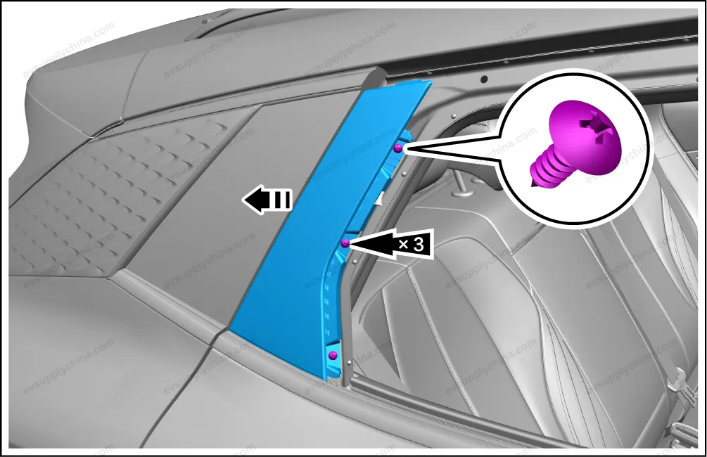 Right rear B-pillar exterior trim assembly — BYD BYD Atto 3 — OE 13186848-00, SC2E-5402940