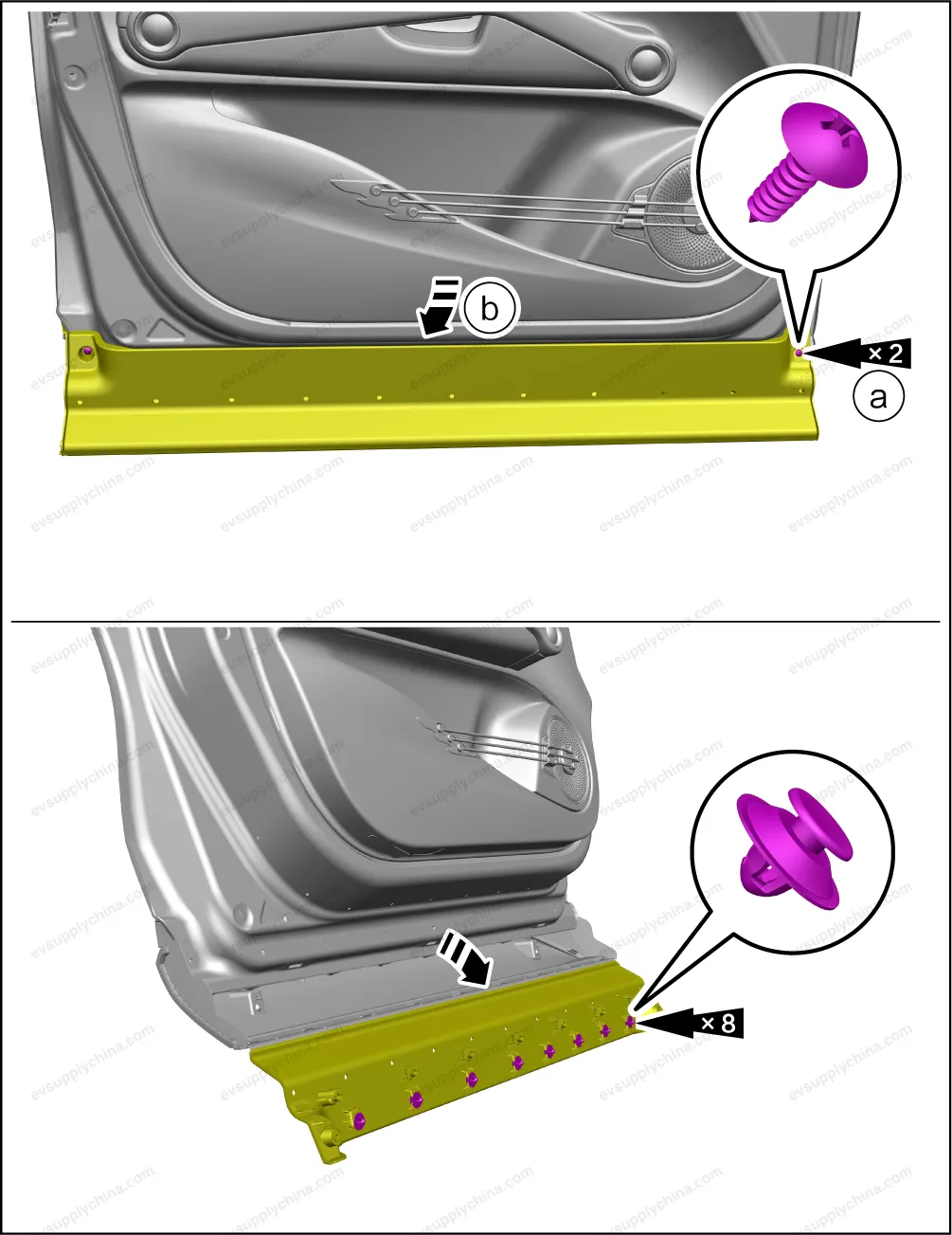 Left front door skirt panel trim — BYD BYD Atto 3 — OE 13736023-00, SC2E-5402832