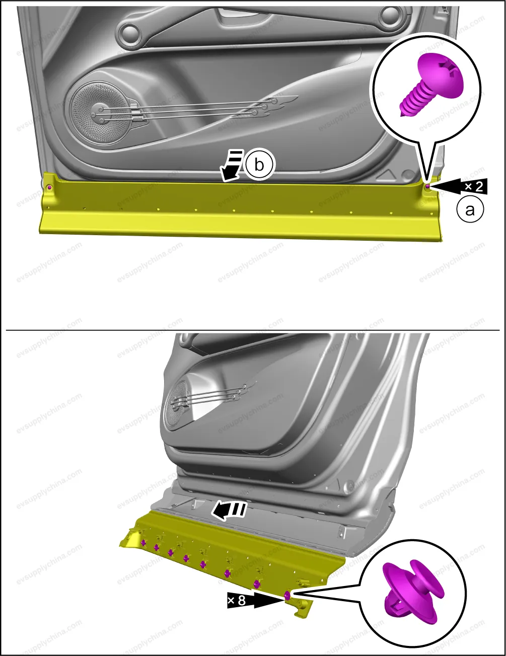 Left front door skirt panel trim — BYD BYD Atto 3 — OE 13736023-00, SC2E-5402832