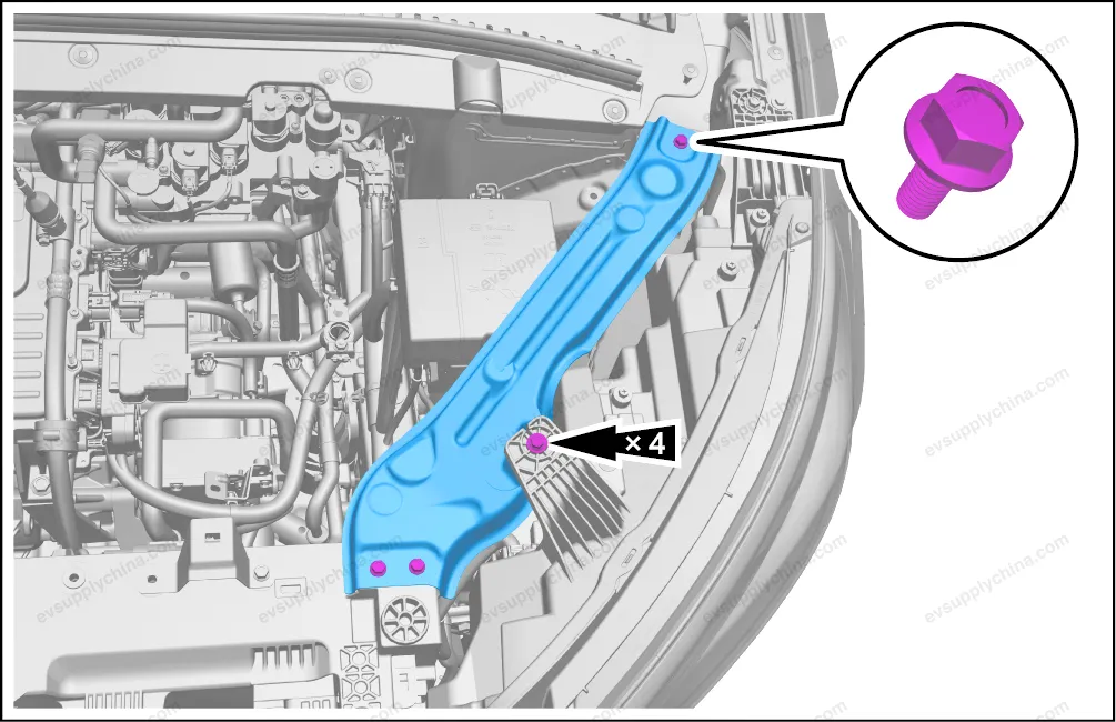 Water tank upper crossbeam left connecting plate assembly — BYD BYD Atto 3 — OE 13443024-00, SC2EM-5301570