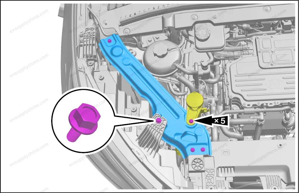Water tank upper crossbeam left connecting plate assembly — BYD BYD Atto 3 — OE 13443024-00, SC2EM-5301570
