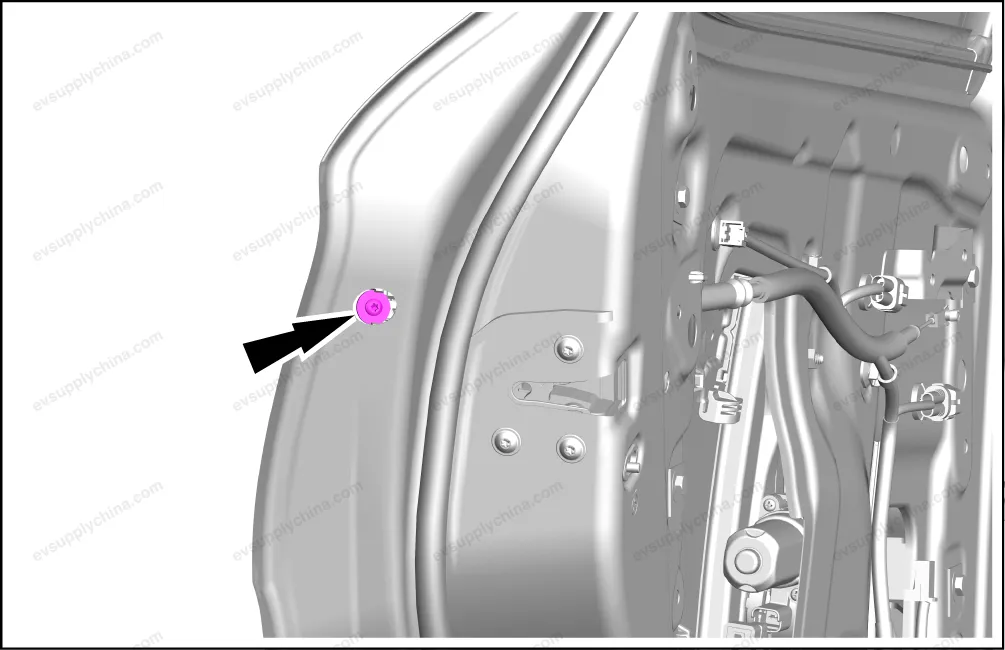 Left rear door handle assembly — BYD BYD Atto 3 — OE 13168428-00, SA3F-6205100D