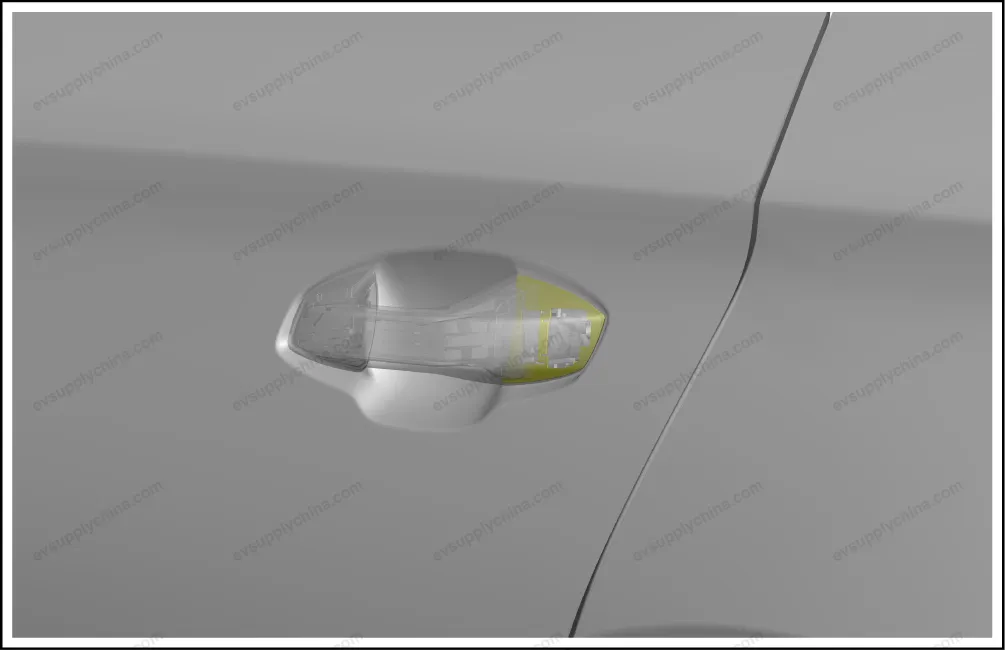 Left rear door handle assembly — BYD BYD Atto 3 — OE 13168428-00, SA3F-6205100D