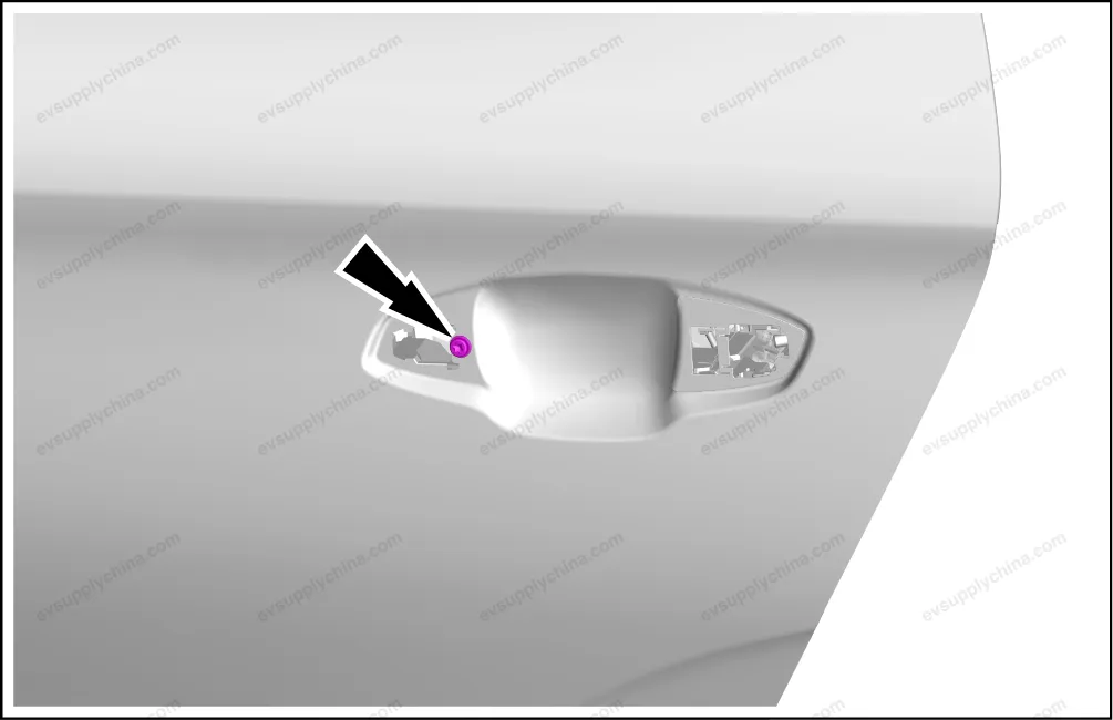 Left rear door handle assembly — BYD BYD Atto 3 — OE 13168428-00, SA3F-6205100D