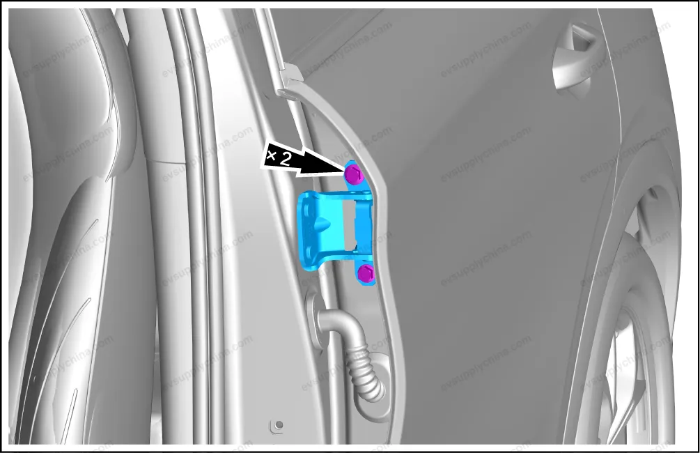 Left rear door upper hinge assembly — BYD BYD Atto 3 — OE 13174826-00, SC2E-6206100