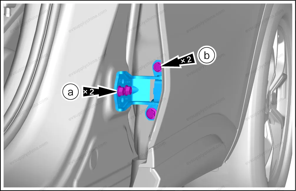 Rear door left hinge assembly — BYD BYD Atto 3 — OE 12466299-00, SA2FC-6306100