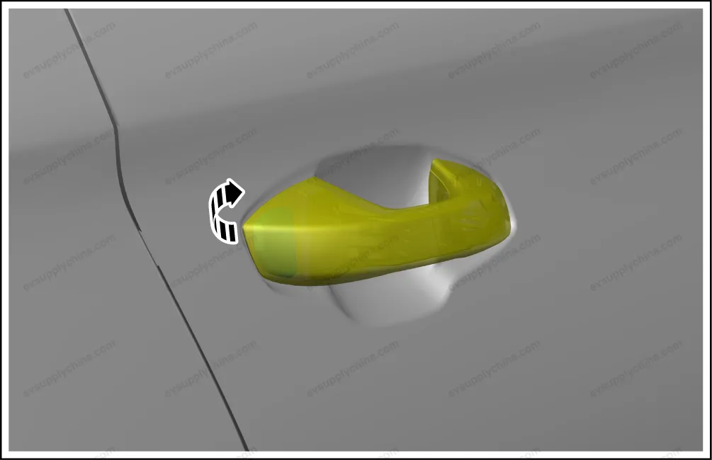 Left rear door handle assembly — BYD BYD Atto 3 — OE 13168428-00, SA3F-6205100D