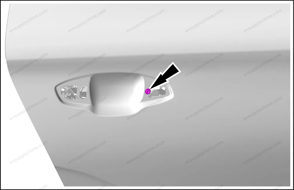 Left rear door handle assembly — BYD BYD Atto 3 — OE 13168428-00, SA3F-6205100D