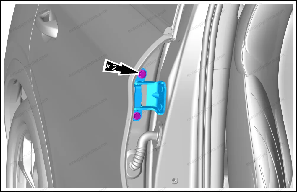 Left rear door upper hinge assembly — BYD BYD Atto 3 — OE 13174826-00, SC2E-6206100