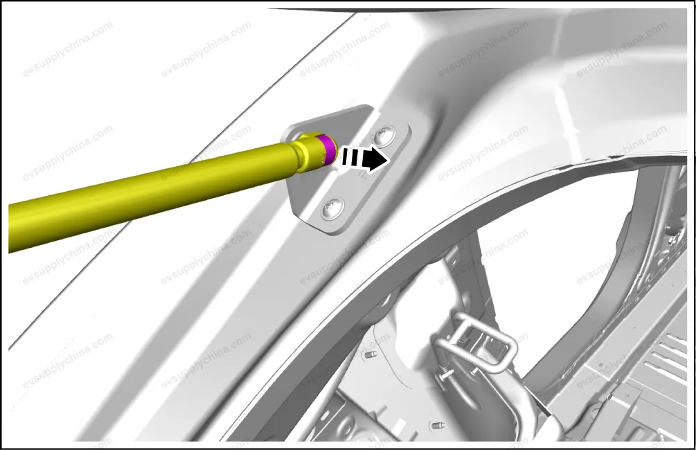 Left gas spring body bracket for tailgate — BYD BYD Atto 3 — OE 13732947-00, SC2EM-6309113