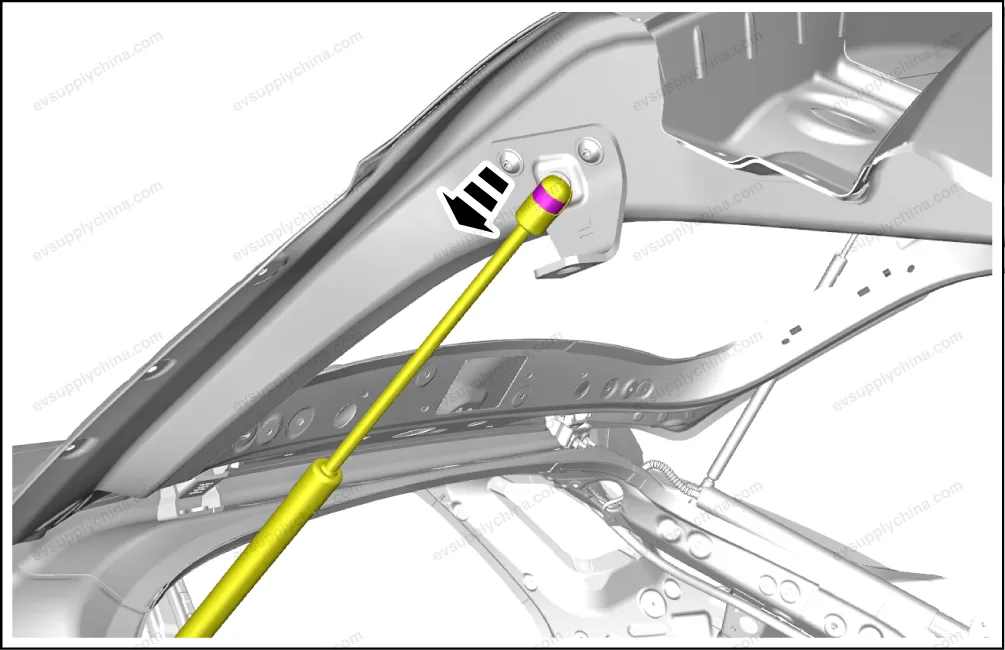 Left gas spring body bracket for tailgate — BYD BYD Atto 3 — OE 13732947-00, SC2EM-6309113