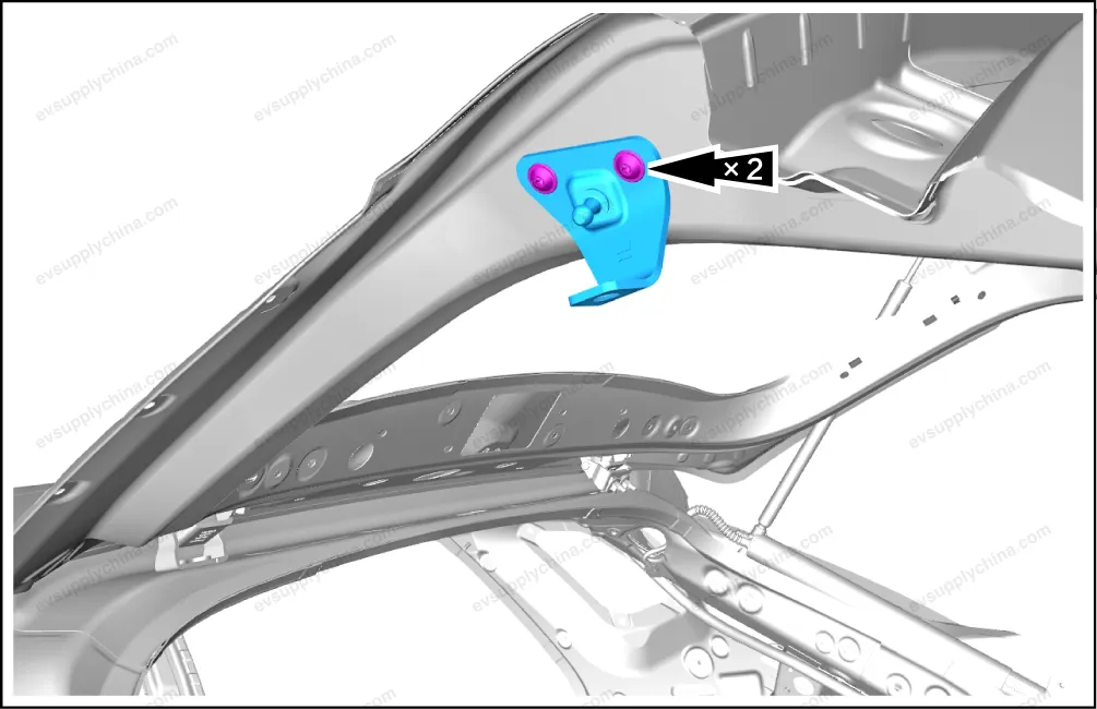 Left gas spring body bracket for tailgate — BYD BYD Atto 3 — OE 13732947-00, SC2EM-6309113