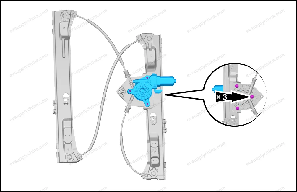 Left front door window regulator bracket assembly — BYD BYD Atto 3 — OE 13180420-00, SC2E-6104110