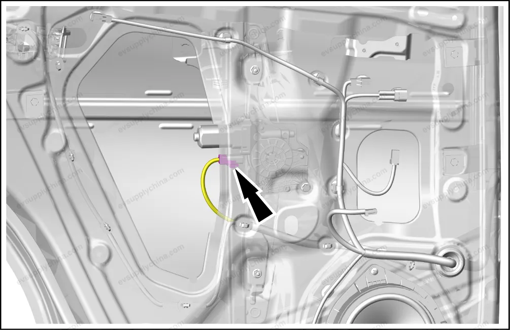 Left rear door window regulator motor — BYD BYD Atto 3 — OE 13189343-00, SC2E-3746300B