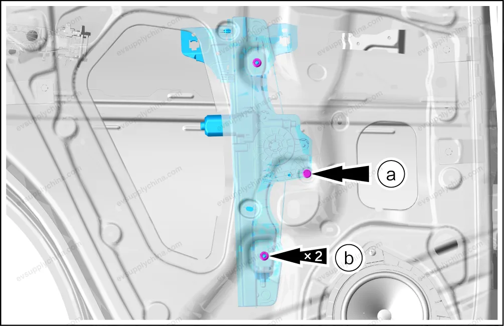 Left rear door window regulator motor — BYD BYD Atto 3 — OE 13189343-00, SC2E-3746300B