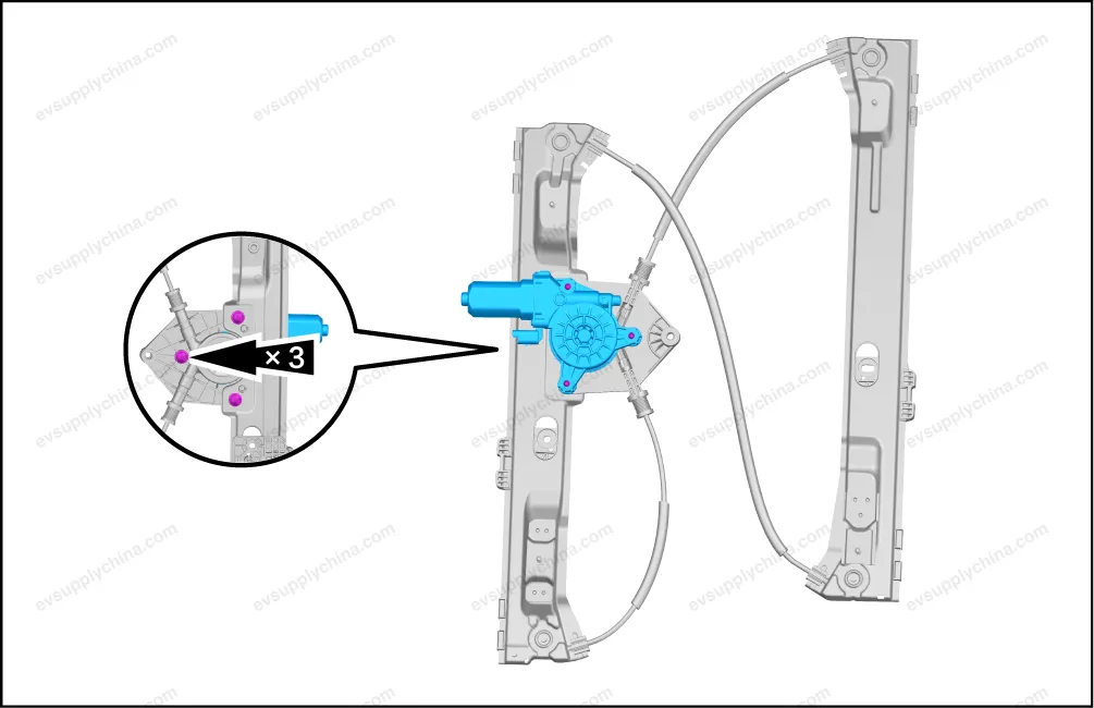Right front door window regulator motor — BYD BYD Atto 3 — OE 13189344-00, SC2E-3746200B
