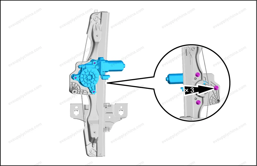 Left rear door window regulator motor — BYD BYD Atto 3 — OE 13189343-00, SC2E-3746300B