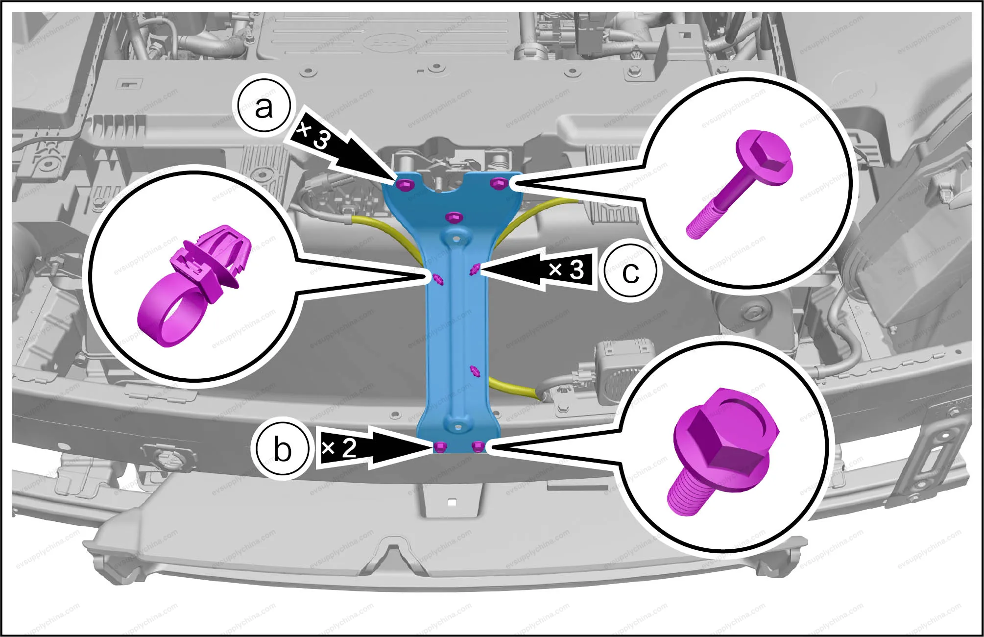 Front hood lock bracket — BYD BYD Atto 3 — OE 13443025-00, SC2EM-8400181