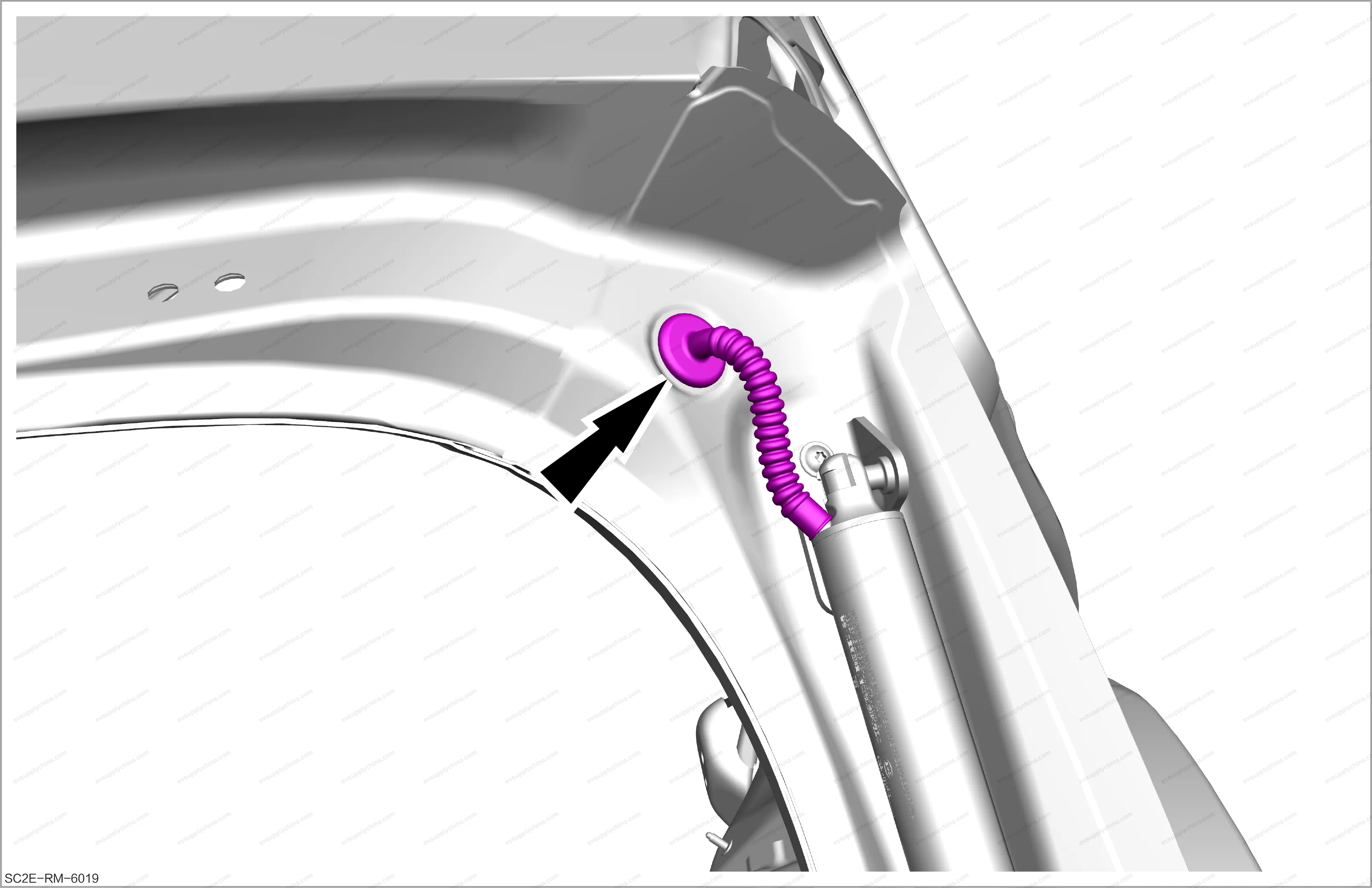 Rear door right gas spring body — BYD BYD Atto 3 — OE 13742183-00, SC2EM-6309112
