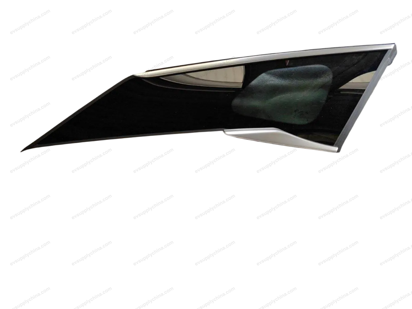 Left rear corner window glass assembly - silver matte anodized — BYD BYD Tang EV — OE 12974377-00, ST-5406010A-00EF